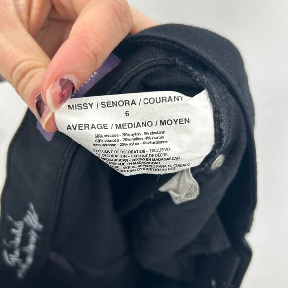 GLORIA VANDERBILT Black Amanda Straight Leg Stretch Bling Pocket Slimming Pant 6 - Picture 8 of 8